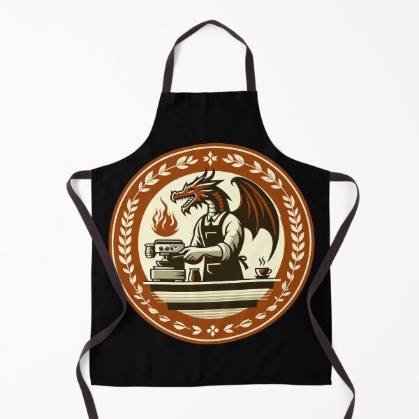 Item preview, Vintage Dragon Barista Badge Design for Coffee Lovers and Barista Culture designed and sold by CyfroweMysli.