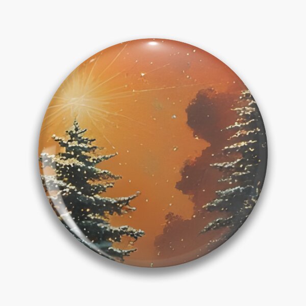 Item preview, Decorated Christmas trees at a snowy sunset designed and sold by Mianku | Für das Leben.