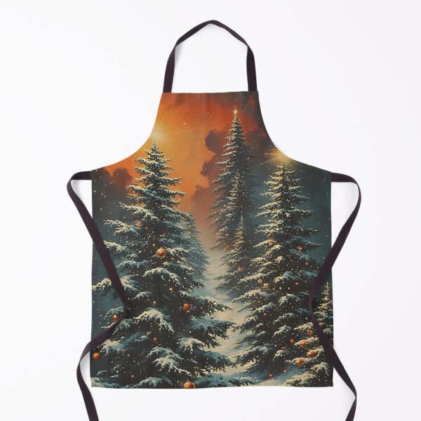 Item preview, Decorated Christmas trees at a snowy sunset designed and sold by Mianku | Für das Leben.