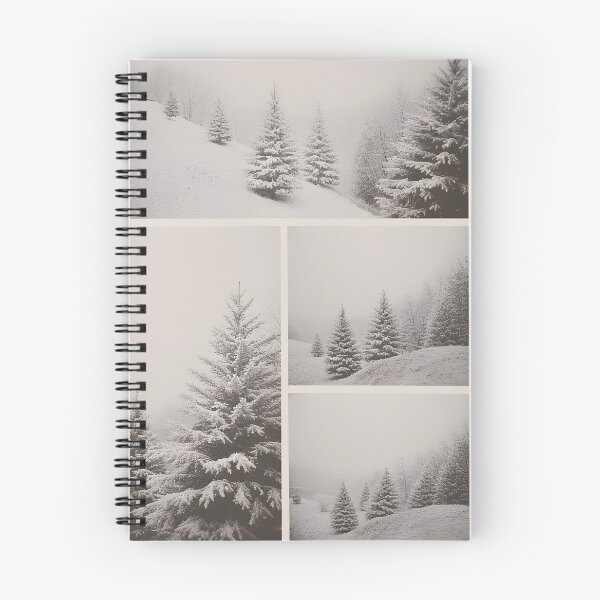 Item preview, Four-part split image: winter scene with snow on coniferous trees designed and sold by Mianku | Für das Leben.