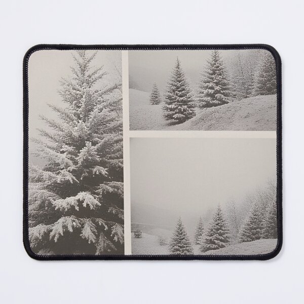 Item preview, Four-part split image: winter scene with snow on coniferous trees designed and sold by Mianku | Für das Leben.