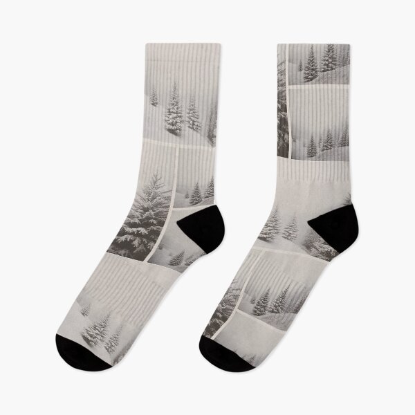 Item preview, Four-part split image: winter scene with snow on coniferous trees designed and sold by Mianku | Für das Leben.
