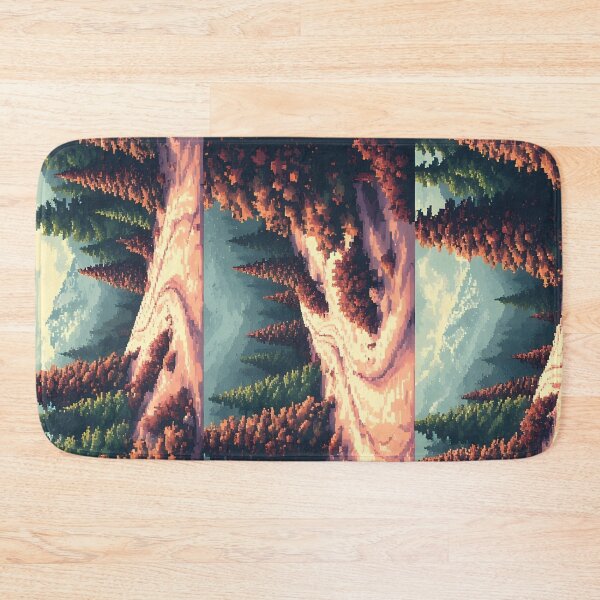 Item preview, Triptych pixel art coniferous tree panels designed and sold by Mianku | Für das Leben.