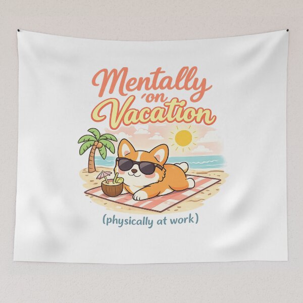 Item preview, Cute Corgi Sunbathing designed and sold by BluebubbleTeashop.