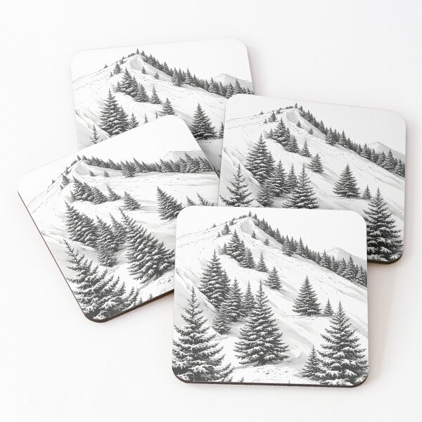 Item preview, Snow-covered mountain landscape with snow-encased fir trees designed and sold by Mianku | Für das Leben.