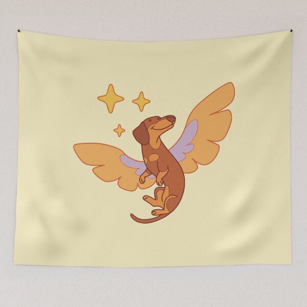Item preview, Winged dachshund designed and sold by Erika Vaigel Illustrations.