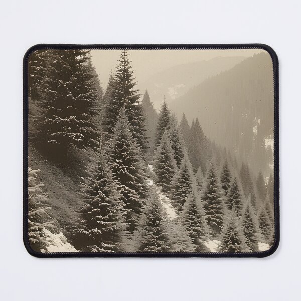 Item preview, Monochrome photograph of a fir forest in 1940s style designed and sold by Mianku | Für das Leben.
