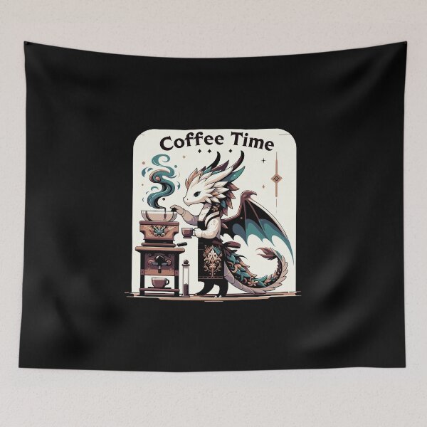 Item preview, Cute Dragon Barista Coffee Design for Fantasy and Coffee Lovers designed and sold by CyfroweMysli.
