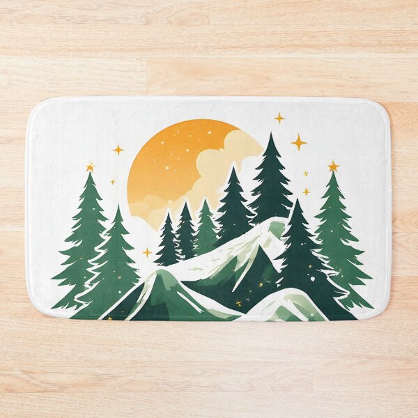Item preview, Mountains, pine trees and stars landscape design designed and sold by Mianku | Für das Leben.