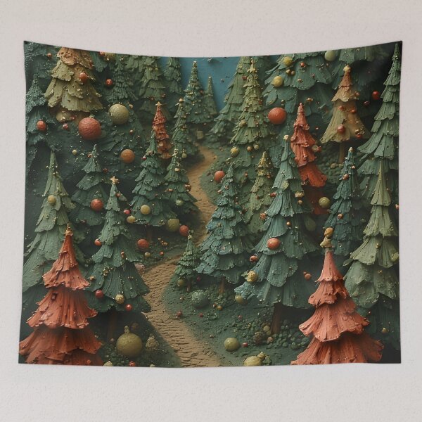 Item preview, Modeled Christmas tree forest path with ornaments designed and sold by Mianku | Für das Leben.