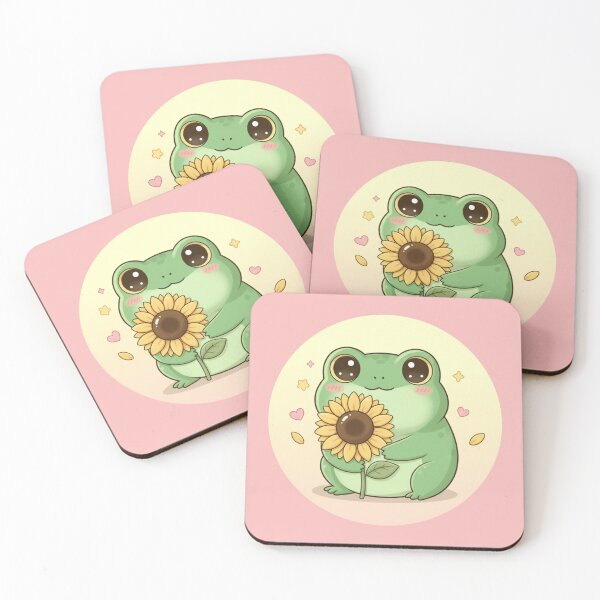 Item preview, Cute Frog with Sunflower – Cozy Kawaii Animal Illustration designed and sold by LavinyArt.
