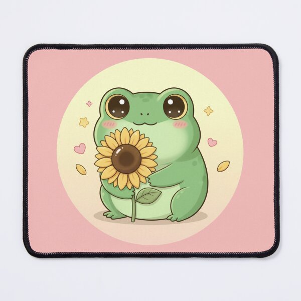 Item preview, Cute Frog with Sunflower – Cozy Kawaii Animal Illustration designed and sold by LavinyArt.