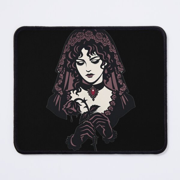 Item preview, Melancholy Victorian Lady with a Black Rose designed and sold by ZenRave Designs.