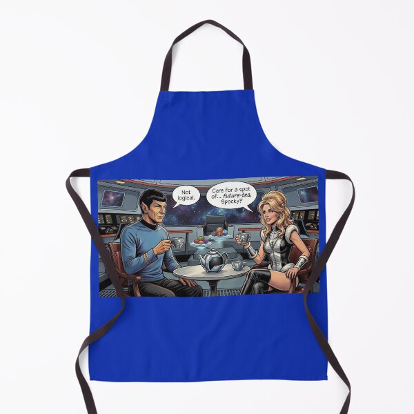 Item preview, Space Goddess Tea Break | Vulcan Logic vs Future-Tea | Retro Sci-Fi Humor Art Print designed and sold by SammyMorry.