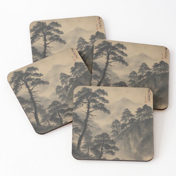 Item preview, Japanese mountain landscape shrouded in dense fog designed and sold by Mianku | Für das Leben.