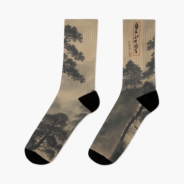Item preview, Japanese mountain landscape shrouded in dense fog designed and sold by Mianku | Für das Leben.