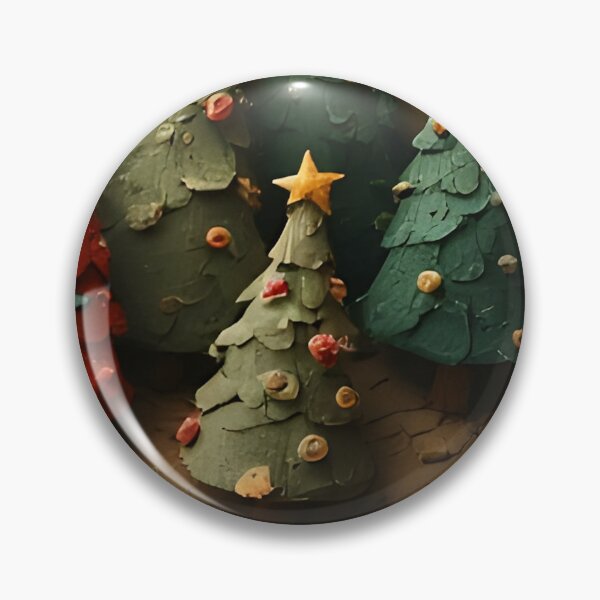Item preview, Christmas trees made of modeling clay on a brown divided background designed and sold by Mianku | Für das Leben.