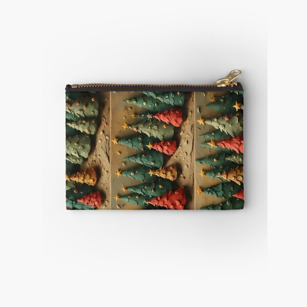 Item preview, Christmas trees made of modeling clay on a brown divided background designed and sold by Mianku | Für das Leben.
