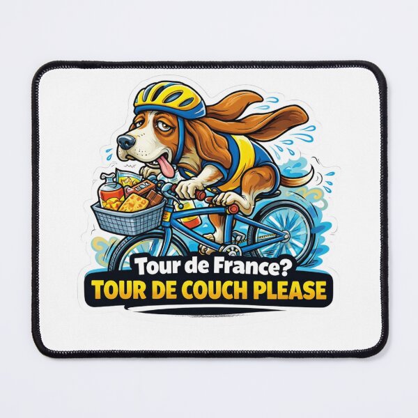 Item preview, Beagle Cycling Couch - Tour de France? Tour de Couch Please Sticker designed and sold by Gentlestate.