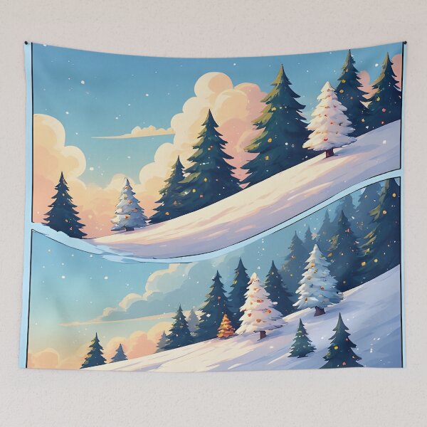 Item preview, gentle, snow-covered hilly landscape under a light blue sky designed and sold by Mianku | Für das Leben.