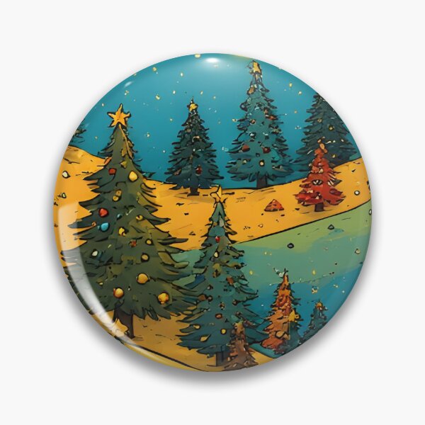 Item preview, Decorated Christmas trees on a yellow-green meadow designed and sold by Mianku | Für das Leben.