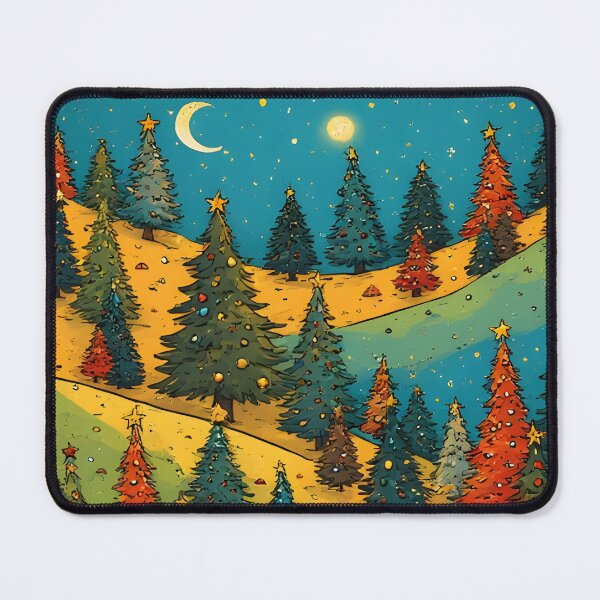 Item preview, Decorated Christmas trees on a yellow-green meadow designed and sold by Mianku | Für das Leben.