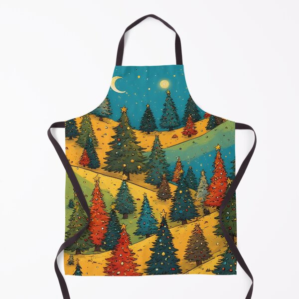 Item preview, Decorated Christmas trees on a yellow-green meadow designed and sold by Mianku | Für das Leben.