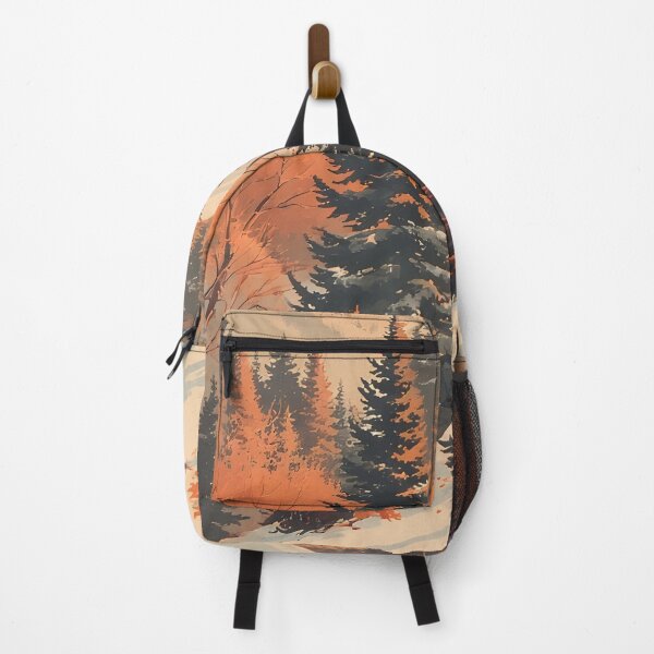 Item preview, Scenic mountain landscape at sunset with pine trees and snow designed and sold by Mianku | Für das Leben.