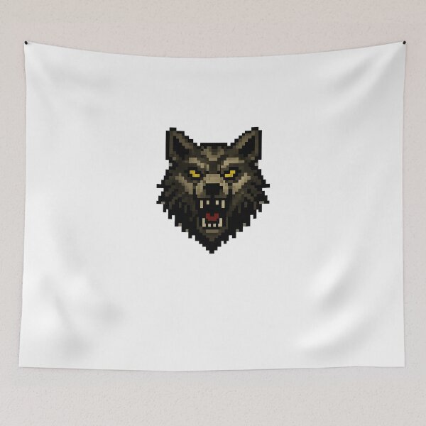 Item preview, Pixelated Wolf of the Night – Wolf Head designed and sold by NextNoob485.