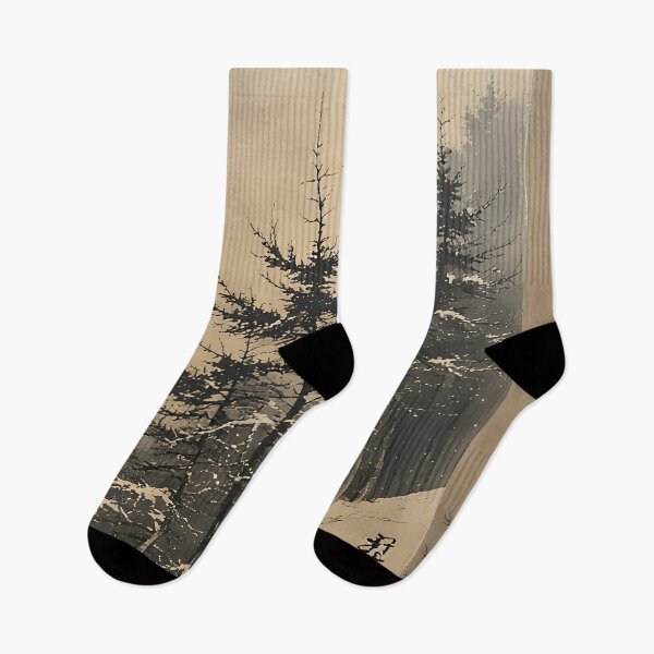 Item preview, Japanese snowy mountain landscape shrouded in dense fog designed and sold by Mianku | Für das Leben.