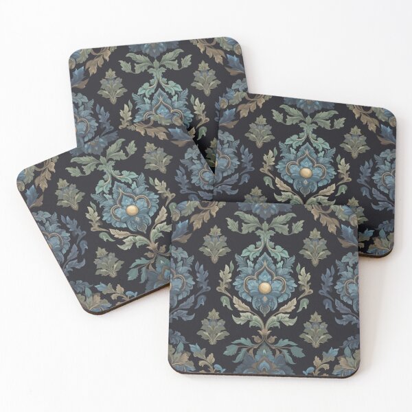 Item preview, Elegant Blue Baroque Damask Pattern designed and sold by RidaSalArt.