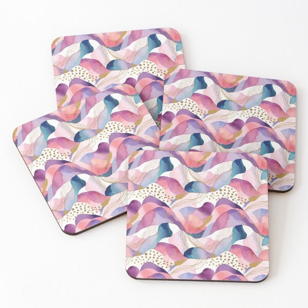 Item preview, Pastel Abstract Wave Pattern with Gold Accents – Elegant Modern Art Design designed and sold by RidaSalArt.