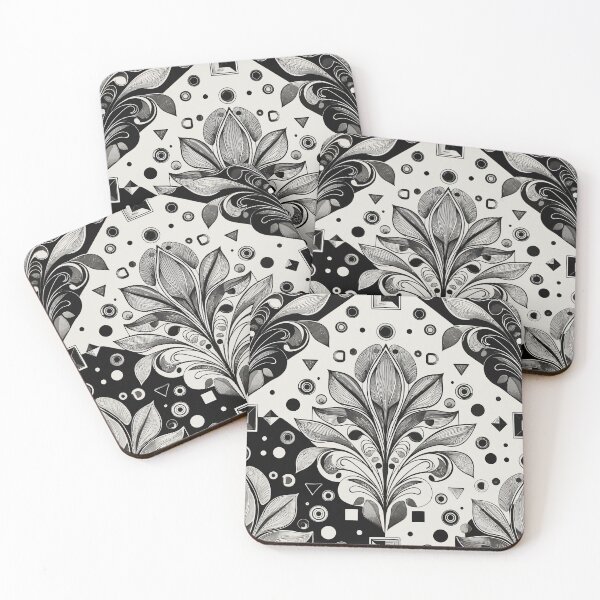 Item preview, Black and White Ornamental Geometric Pattern designed and sold by RidaSalArt.