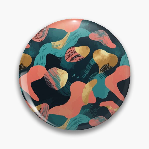 Item preview, Abstract Coral and Teal Pattern with Gold Accents designed and sold by RidaSalArt.