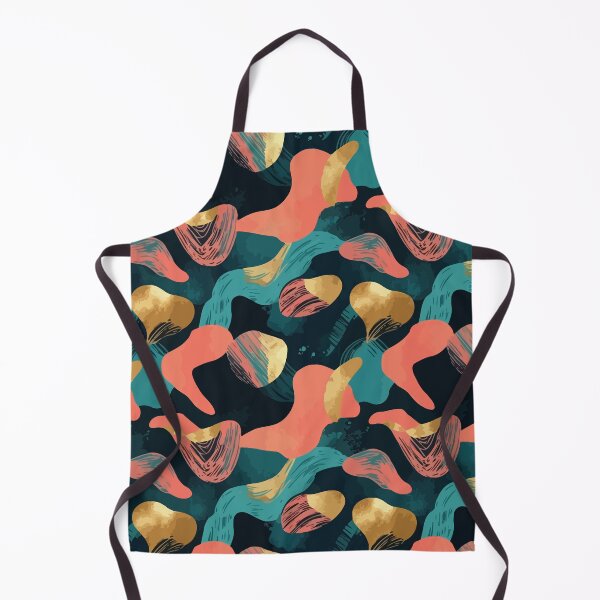 Item preview, Abstract Coral and Teal Pattern with Gold Accents designed and sold by RidaSalArt.