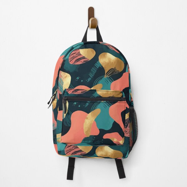 Item preview, Abstract Coral and Teal Pattern with Gold Accents designed and sold by RidaSalArt.