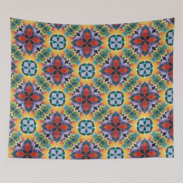 Item preview, Vibrant Geometric Mandala Pattern with Bright Colors designed and sold by RidaSalArt.