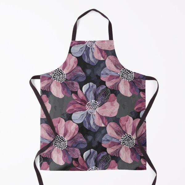 Item preview, Bold Purple and Pink Flower Pattern on Dark Background designed and sold by RidaSalArt.