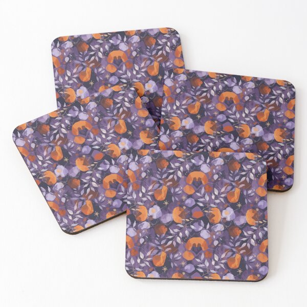 Item preview, Purple Orange Floral Abstract Pattern designed and sold by RidaSalArt.