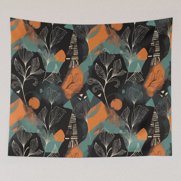 Item preview, Dark Abstract Botanical Pattern designed and sold by RidaSalArt.