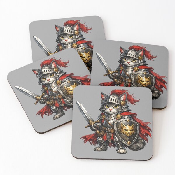 Item preview, Sir Meowalot - The Brave Feline Knight Cat designed and sold by HubiUrbanStudio.