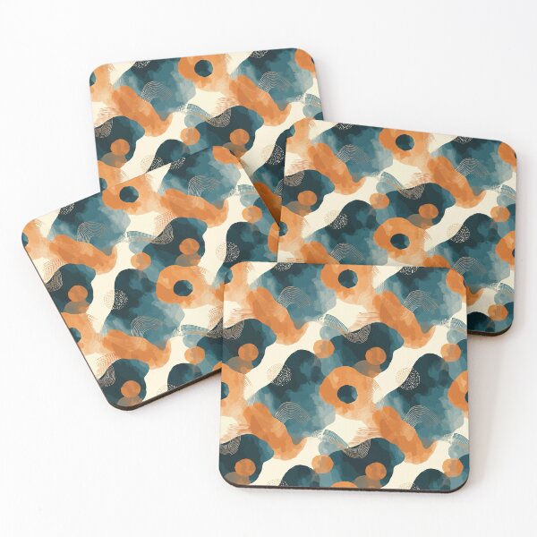 Item preview, Abstract Blue Orange Fluid Pattern designed and sold by RidaSalArt.