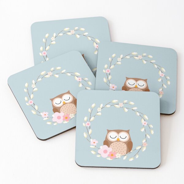 Item preview, easter owl with spring flowers designed and sold by AnulaArt.
