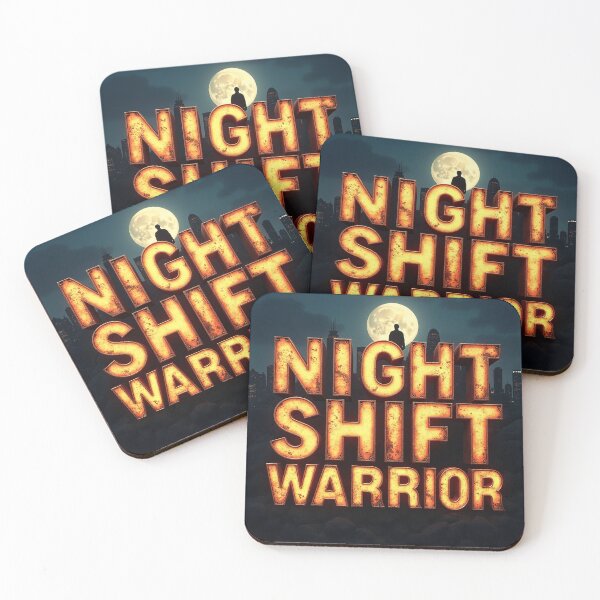Item preview, Night Shift Warrior - Industrial Glowing Text Moon Art designed and sold by DesignsByDessie.