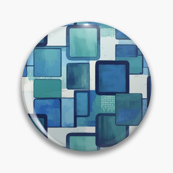 Item preview,  Blue Geometric Abstract Square Pattern designed and sold by RidaSalArt.