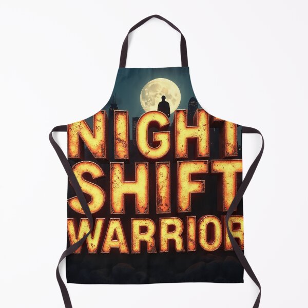 Item preview, Night Shift Warrior - Industrial Glowing Text Moon Art designed and sold by DesignsByDessie.