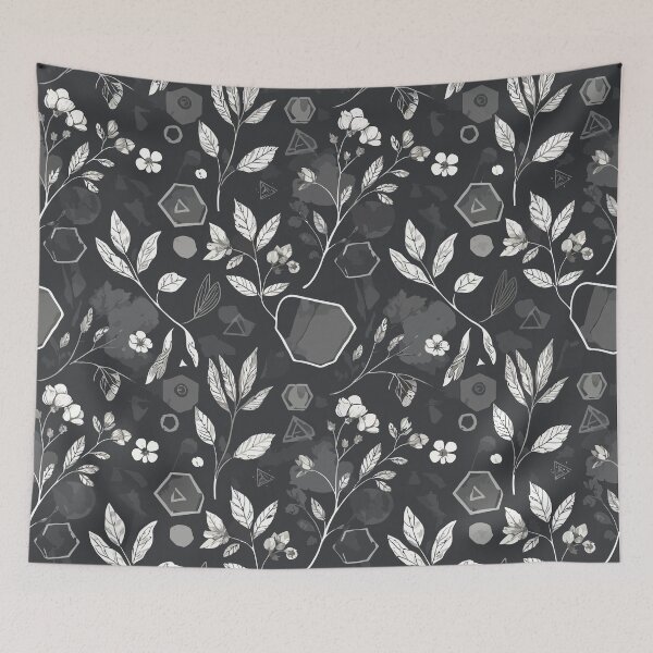 Item preview, Monochrome Geometric Floral Pattern designed and sold by RidaSalArt.