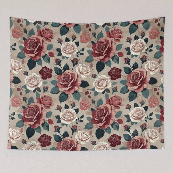 Item preview, Vintage Rose Floral Pattern designed and sold by RidaSalArt.