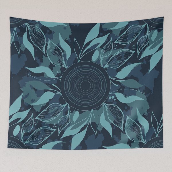 Item preview, Floral Mandala with Blue Hues designed and sold by RidaSalArt.