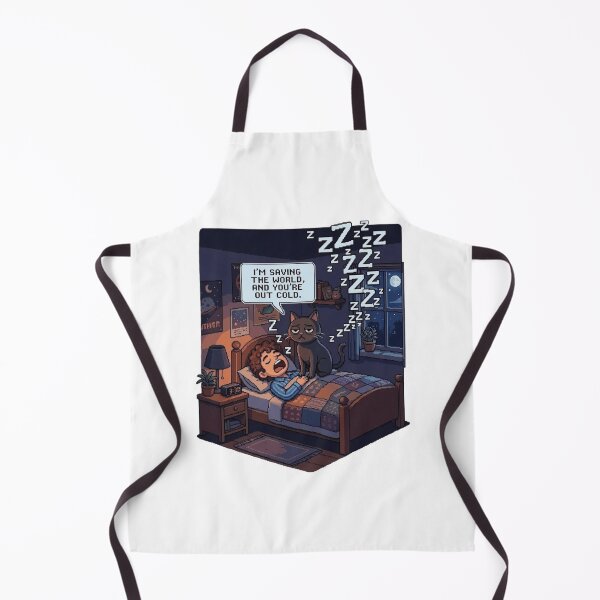 Item preview, Hero Cat vs Sleeping Human – Funny Pixel RPG Meme designed and sold by PawMic.